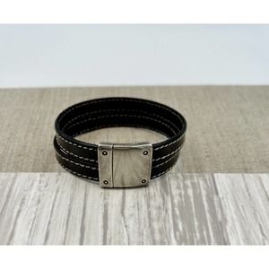 Artisan Bracelet Spain Leather Quality Zamak Magnetic Clasp Women's Dual Band‎